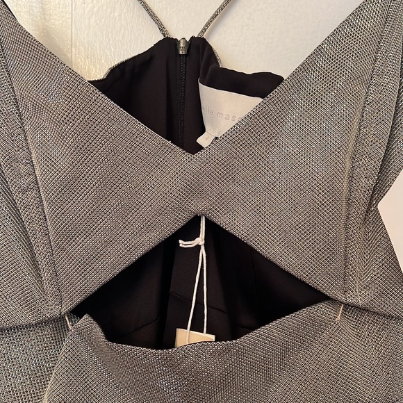 Michelle Mason Cutout Metallic Dress NWT - Picture 3 of 6